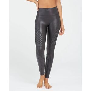 Womens Spanx Moto Faux Leather Leggings
